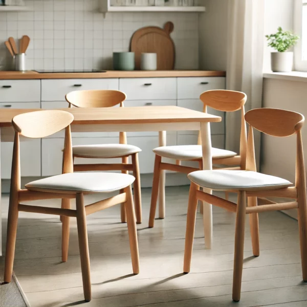 Set di 4 sedie da cucina in stile scandinavo